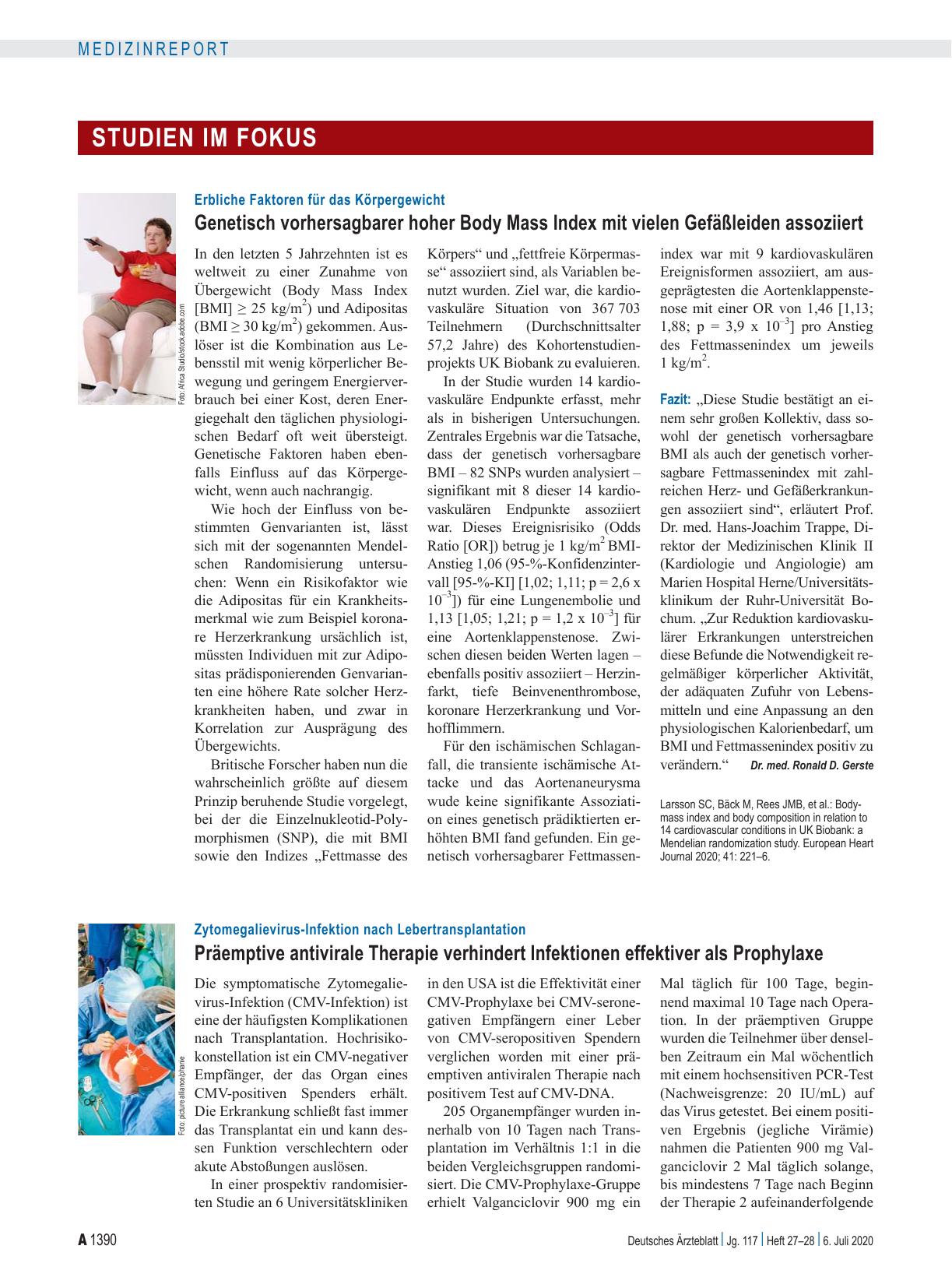 Vorschauseite 1: Zytomegalievirus-Infektion nach Lebertransplantation: Präemptive antivirale Therapie verhindert Infektionen effektiver als Prophylaxe