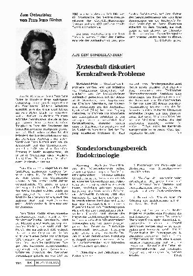 Vorschauseite 1: Ärzteschaft diskutiert Kernkraftwerk-Probleme