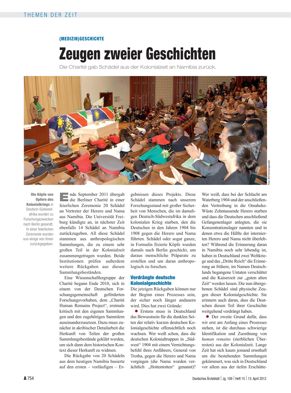 Vorschauseite 1: (Medizin)Geschichte: Zeugen zweier Geschichten