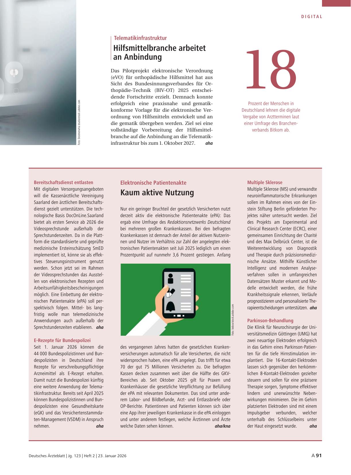 Vorschauseite 1: Multiple Sklerose / Parkinson-Behandlung