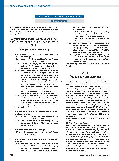 Vorschauseite 1: 55. Änderung der Vereinbarung über Vordrucke für die vertragsärztliche Versorgung vom 1. April 1995 (Anlage 2 BMV-Ä)