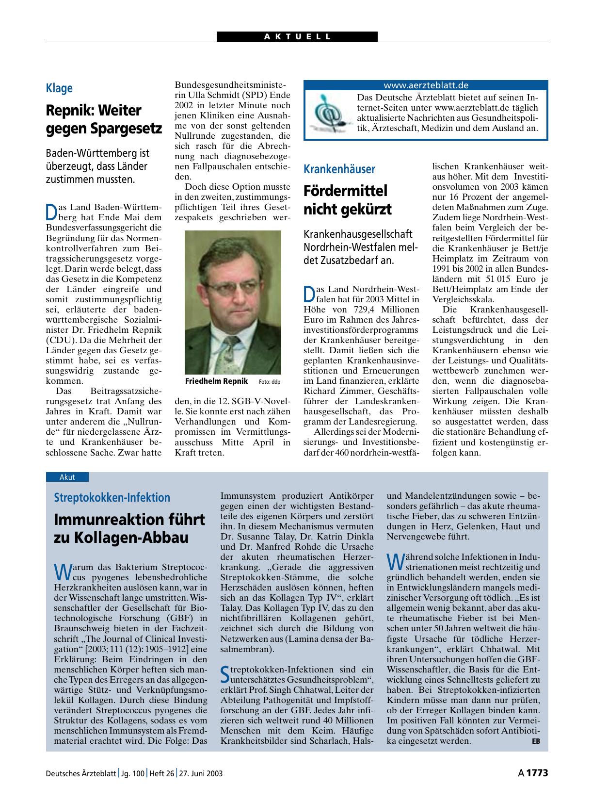 Vorschauseite 1: Krankenhäuser: Fördermittel nicht gekürzt