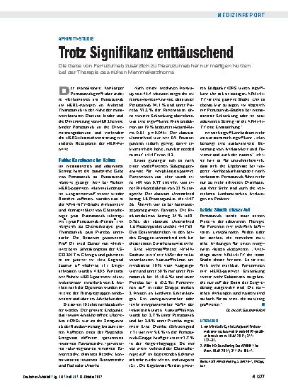 Vorschauseite 1: APHINITY-Studie: Trotz Signifikanz enttäuschend