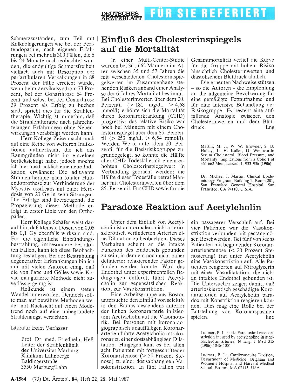 Vorschauseite 1: Paradoxe Reaktion auf Acetylcholin