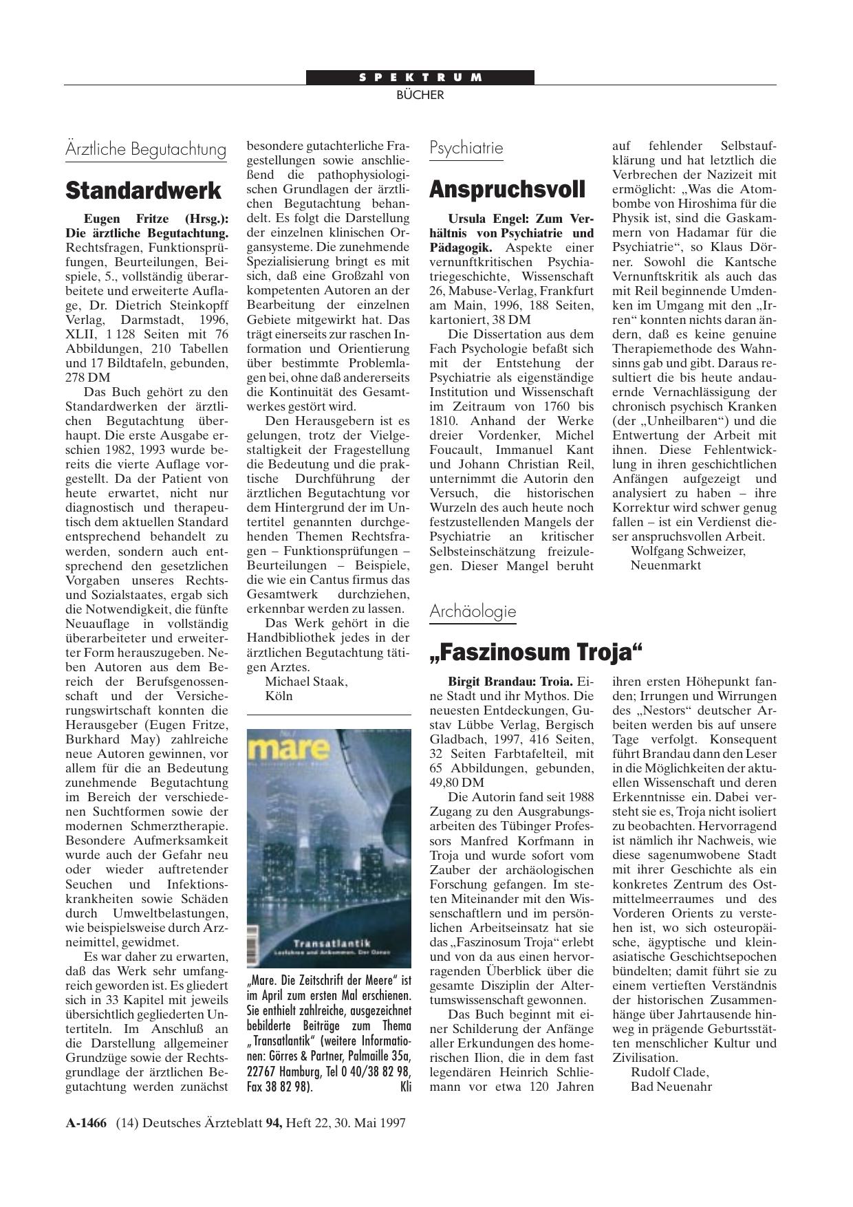Vorschauseite 1: Mare. Die Zeitschrift der Meere