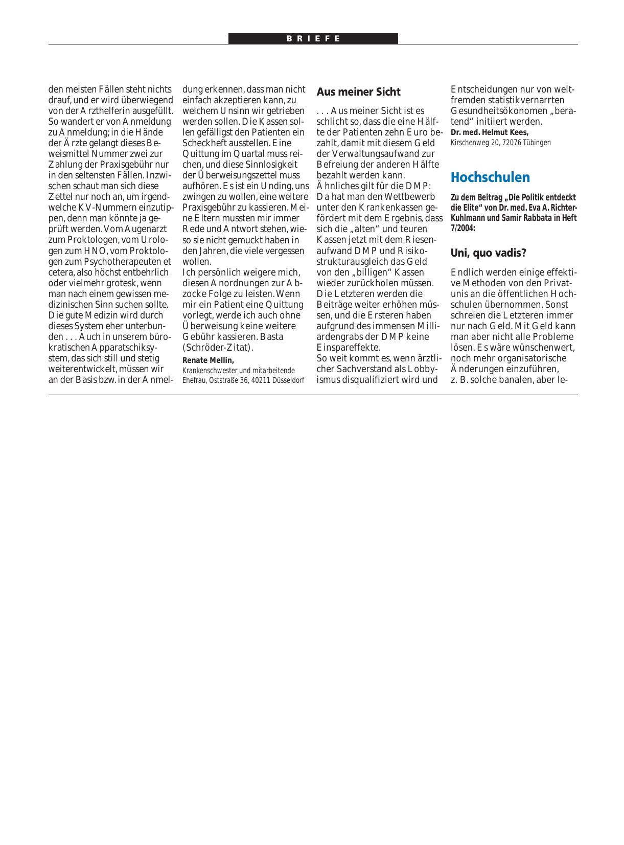 Vorschauseite 1: Hochschulen: Uni, quo vadis?