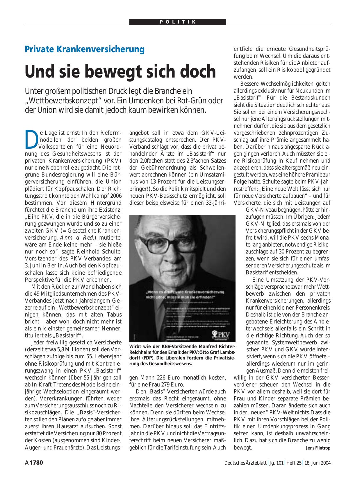 Vorschauseite 1: Private Krankenversicherung: Und sie bewegt sich doch