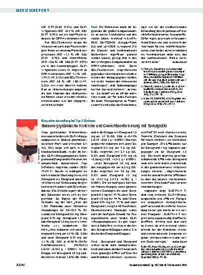 Vorschauseite 1: Blutzuckereinstellung bei Typ-2-Diabetes: Bessere glykämische Kontrolle und Gewichtsentwicklung mit Semaglutid