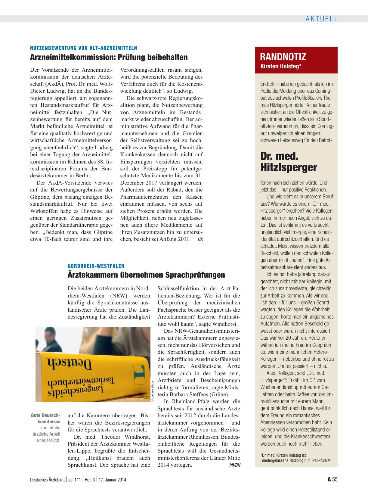 Vorschauseite 1: Randnotiz: Dr. med. Hitzlsperger
