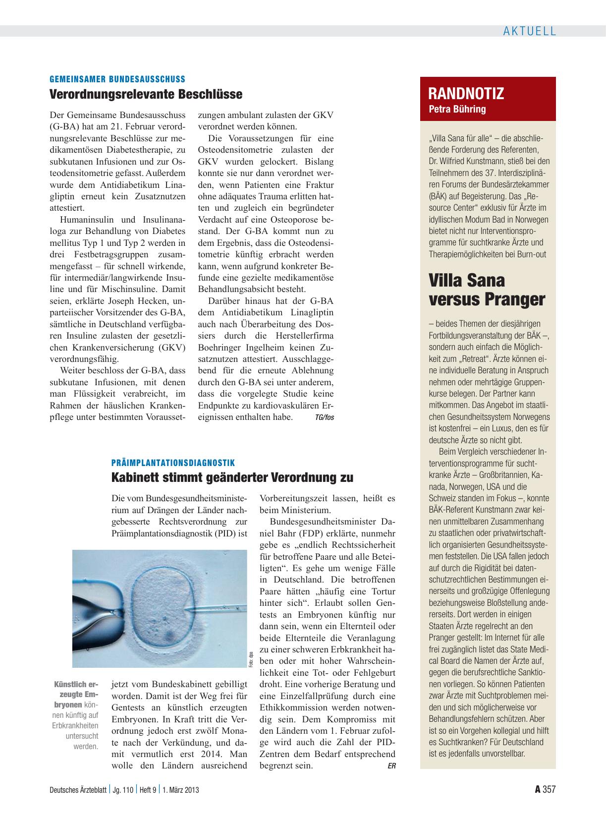 Vorschauseite 1: Randnotiz: Villa Sana versus Pranger
