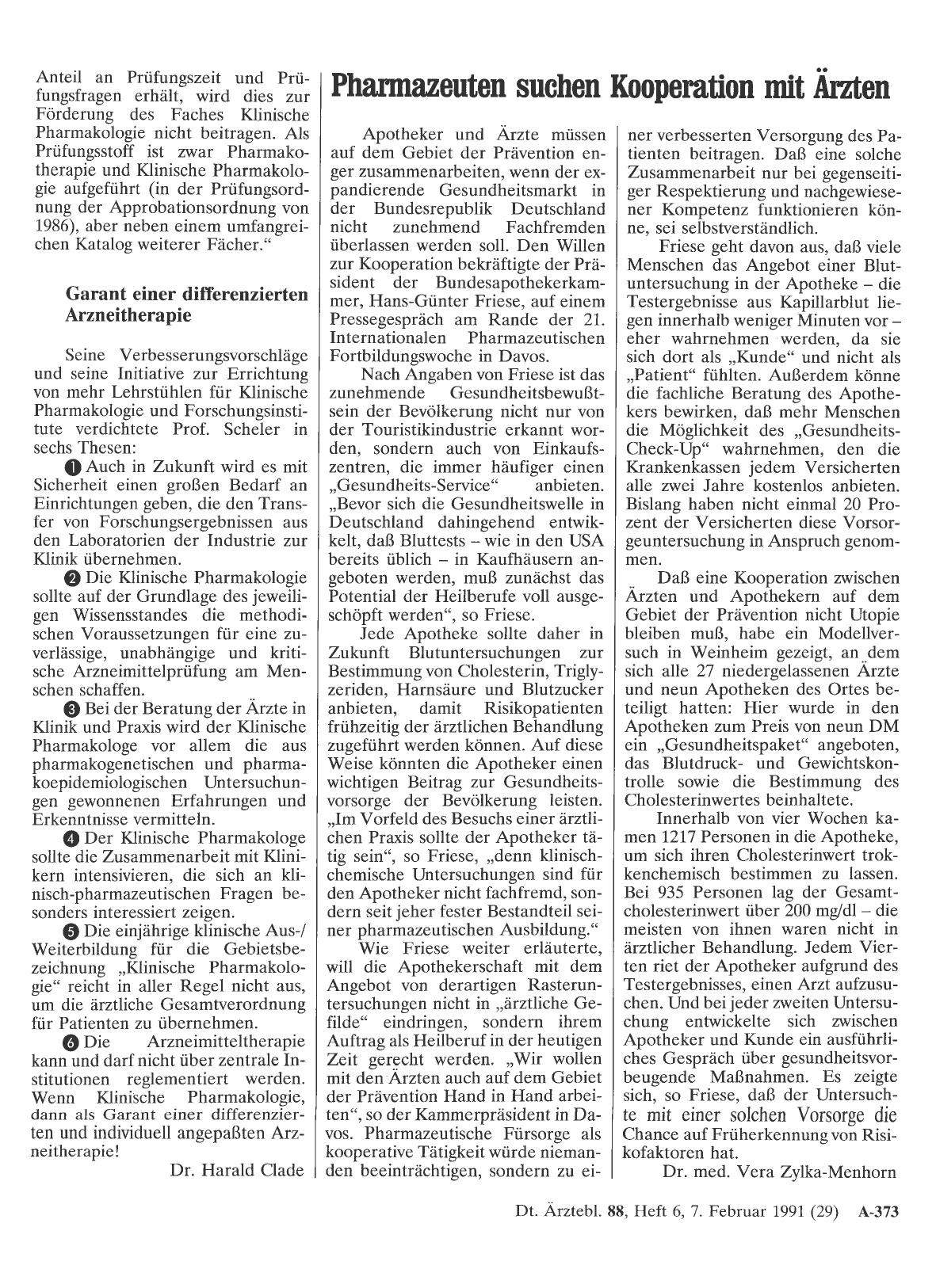 Vorschauseite 1: Pharmazeuten suchen Kooperation mit Ärzten