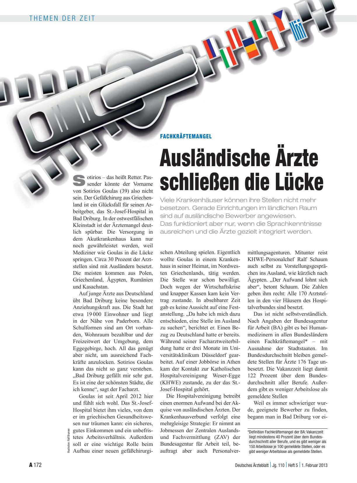 Vorschauseite 1: Fachkräftemangel: Ausländische Ärzte schließen die Lücke