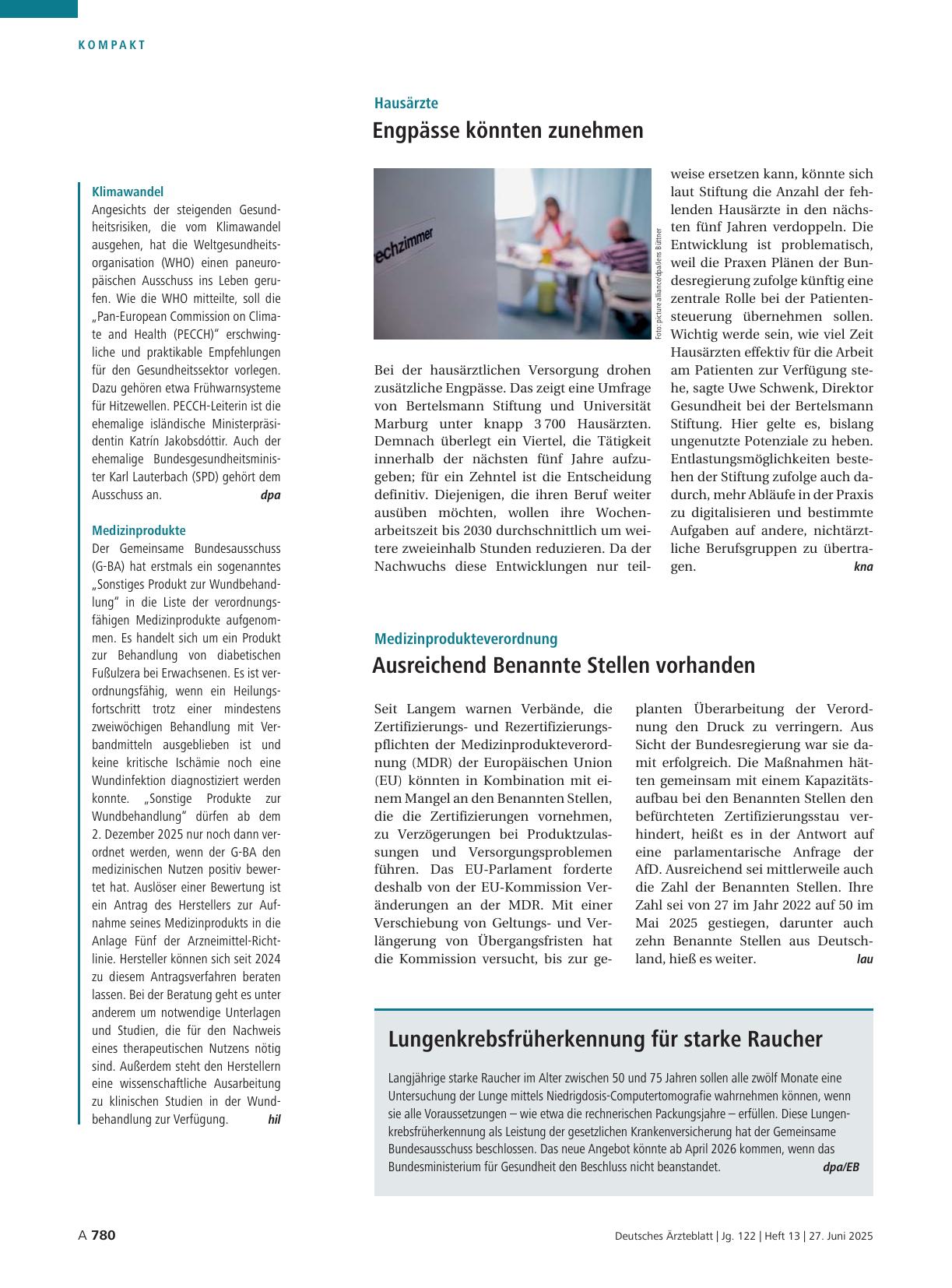 Vorschauseite 1: Lungenkrebsfrüherkennung für starke Raucher