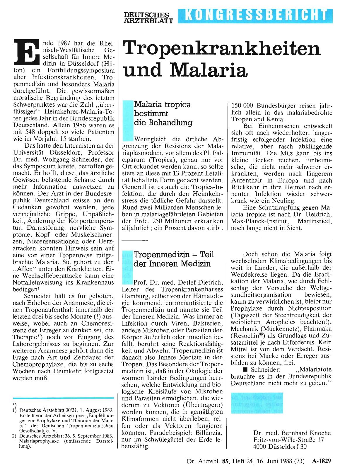 Vorschauseite 1: Tropenkrankheiten und Malaria