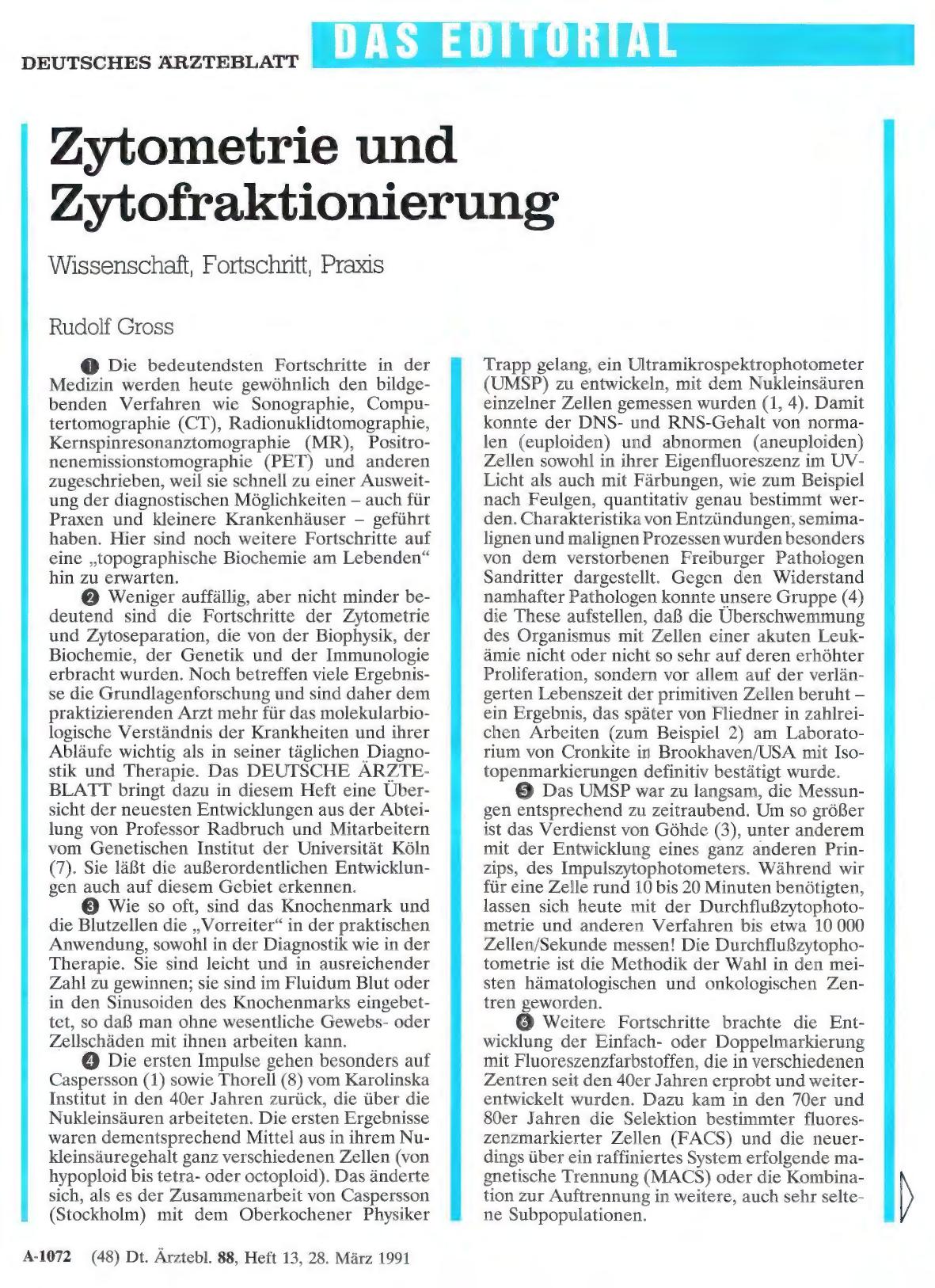 Vorschauseite 1: Zytometrie und Zytofraktionierung