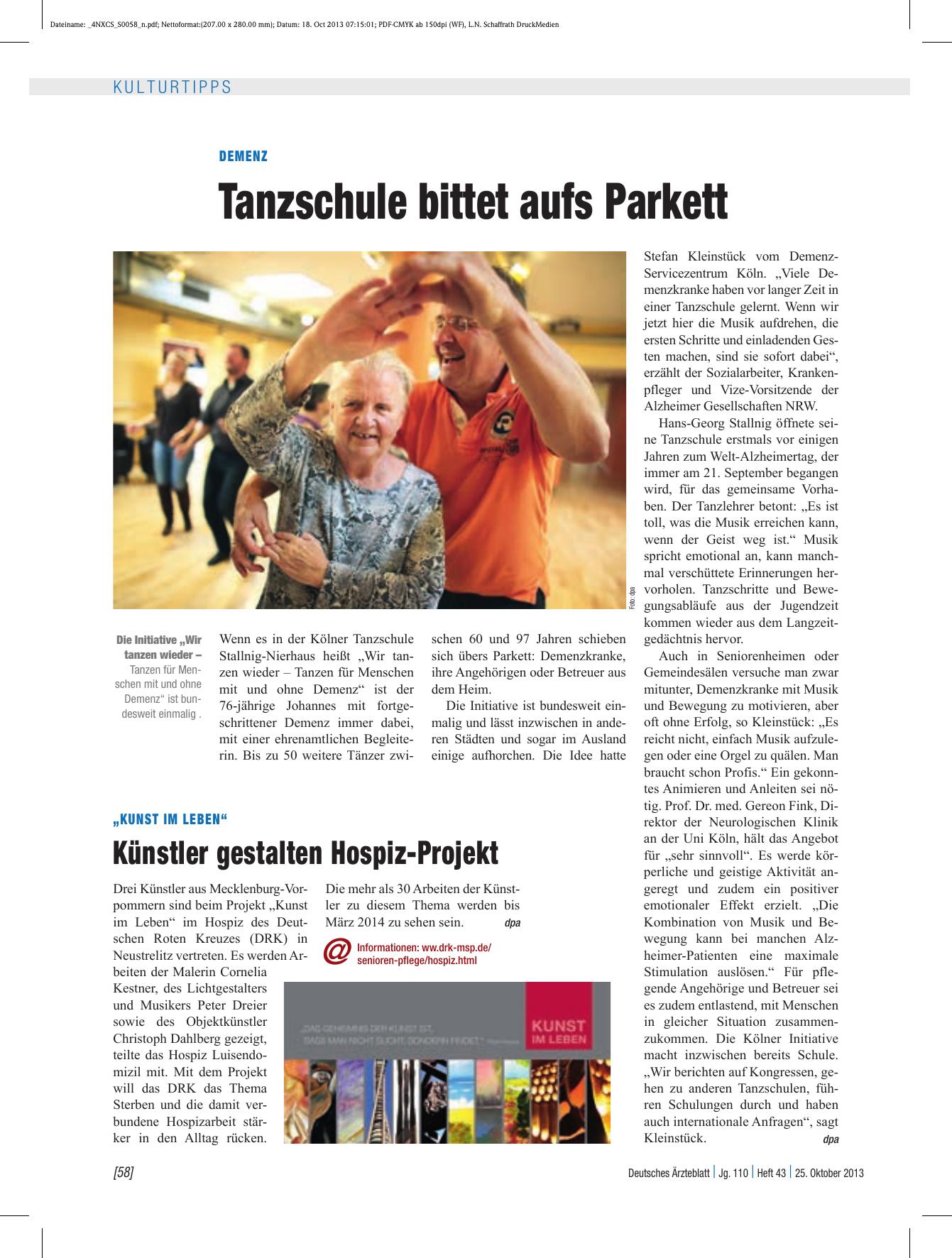 Vorschauseite 1: „Kunst im Leben“: Künstler gestalten Hospiz-Projekt