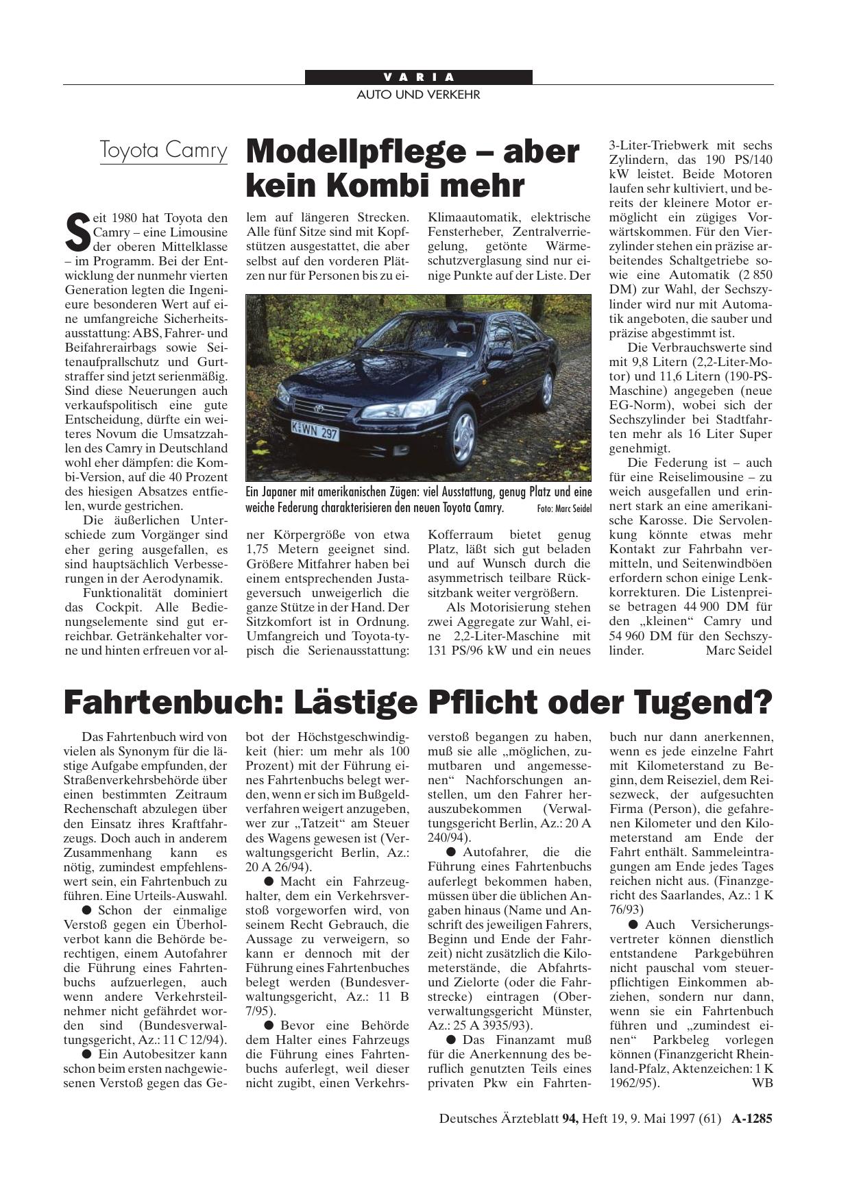 Vorschauseite 1: Toyota Camry: Modellpflege - aber kein Kombi mehr