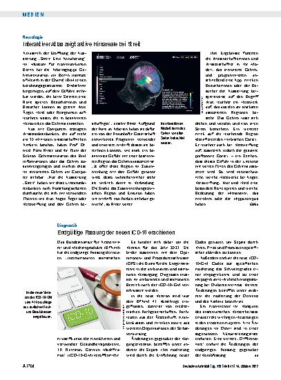 Vorschauseite 1: Neurologie: Interaktiver Atlas zeigt aktive Hirnareale bei Streit