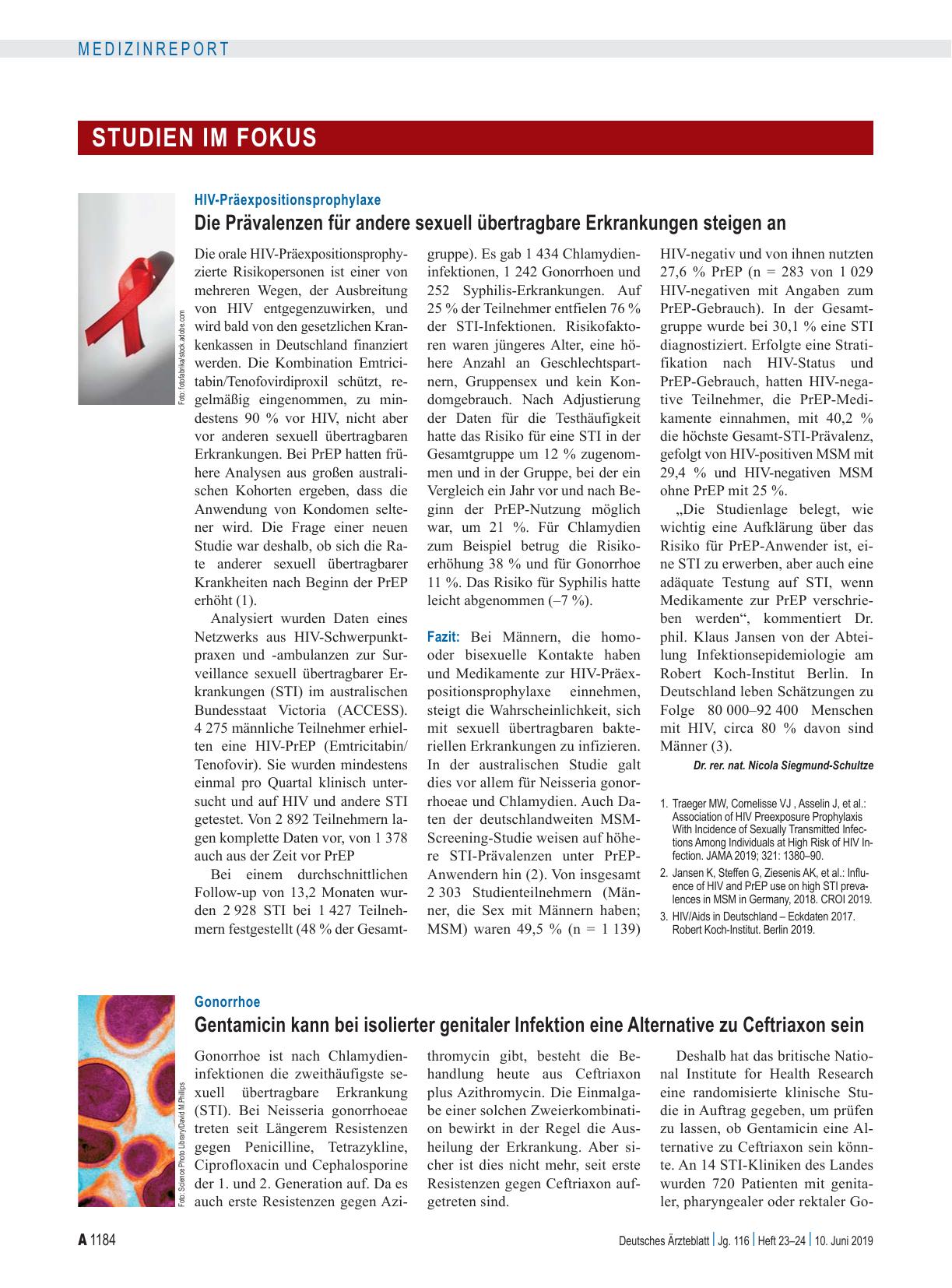 Vorschauseite 1: Gonorrhoe: Gentamicin kann bei isolierter genitaler Infektion eine Alternative zu Ceftriaxon sein