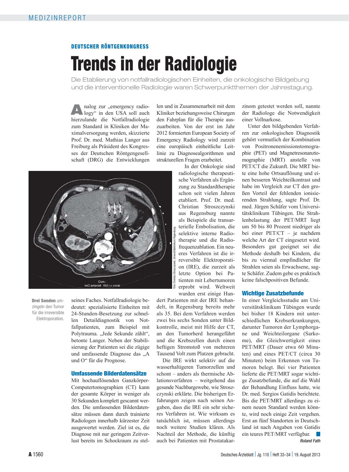 Vorschauseite 1: Deutscher Röntgenkongress: Trends in der Radiologie