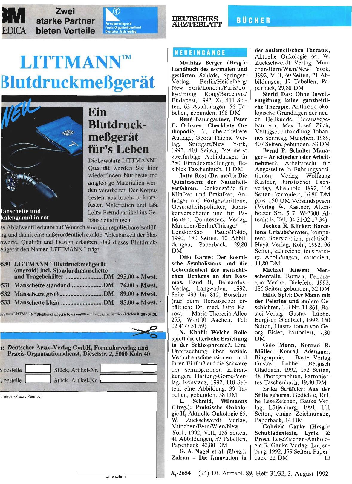 Vorschauseite 1: Neueingänge