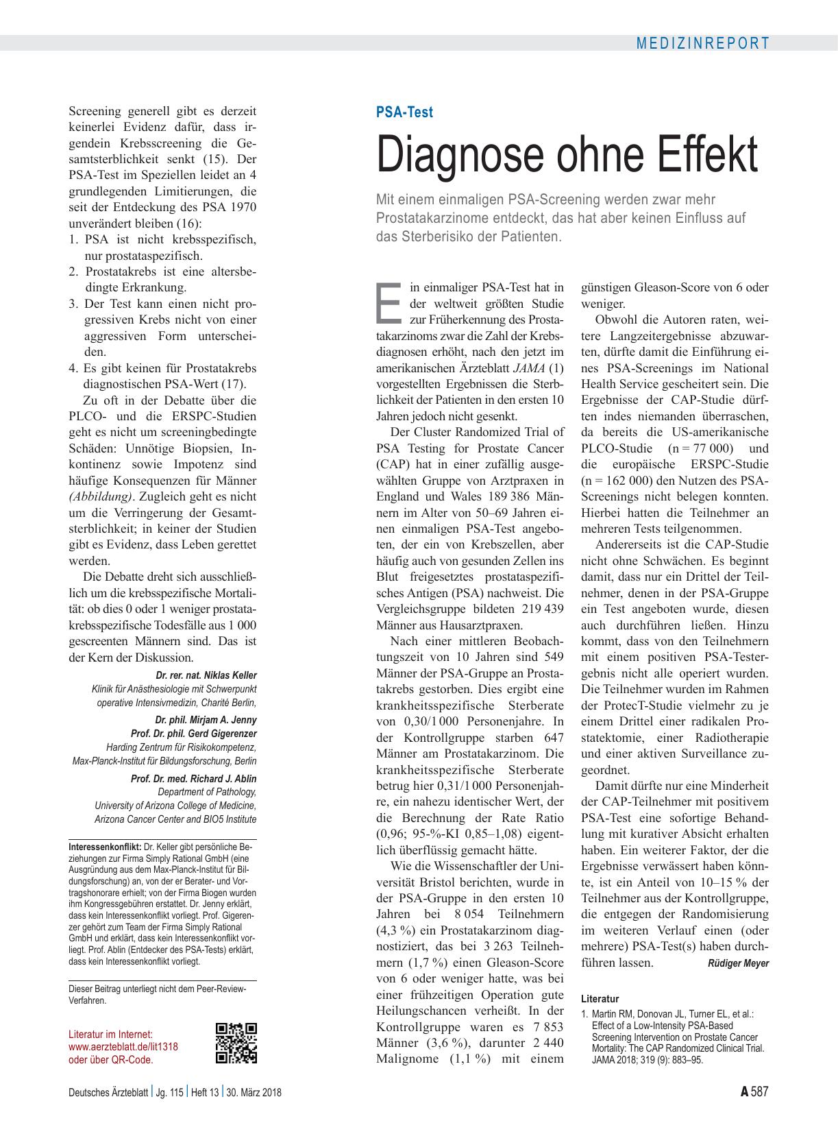 Vorschauseite 4: PSA-Screening: Möglicher Nutzen und Schaden
