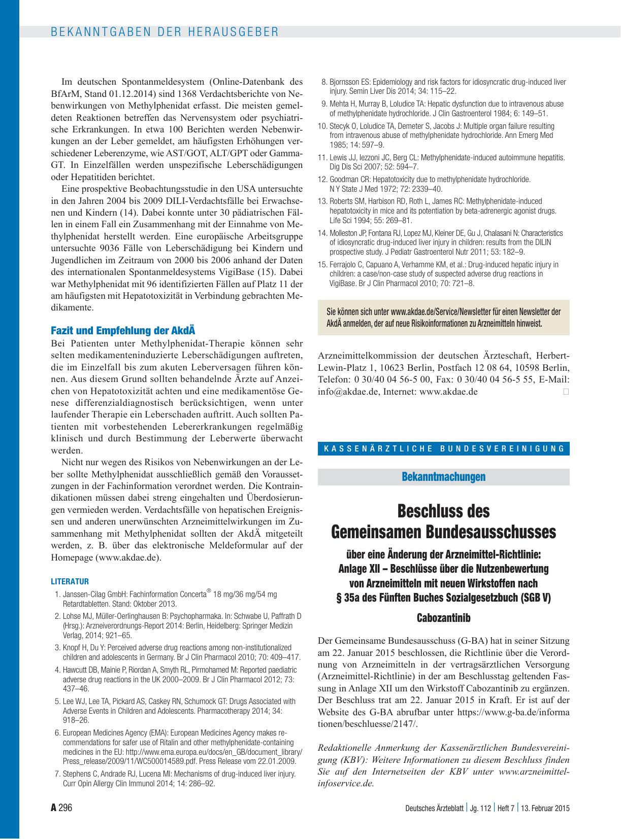 Vorschauseite 1: Beschluss des Gemeinsamen Bundesausschusses über eine Änderung der Arzneimittel-Richtlinie: Anlage XII – Beschlüsse über die Nutzenbewertung von Arzneimitteln mit neuen Wirkstoffe…