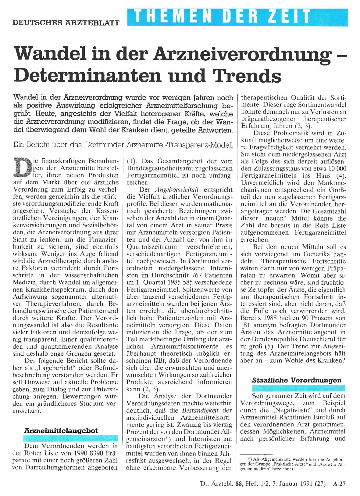 Vorschauseite 1: Wandel in der Arzneiverordnung - Determinanten und Trends