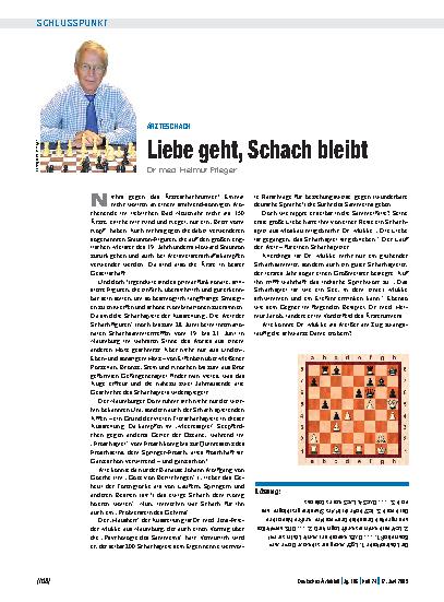 Vorschauseite 1: Ärzteschach: Liebe geht, Schach bleibt