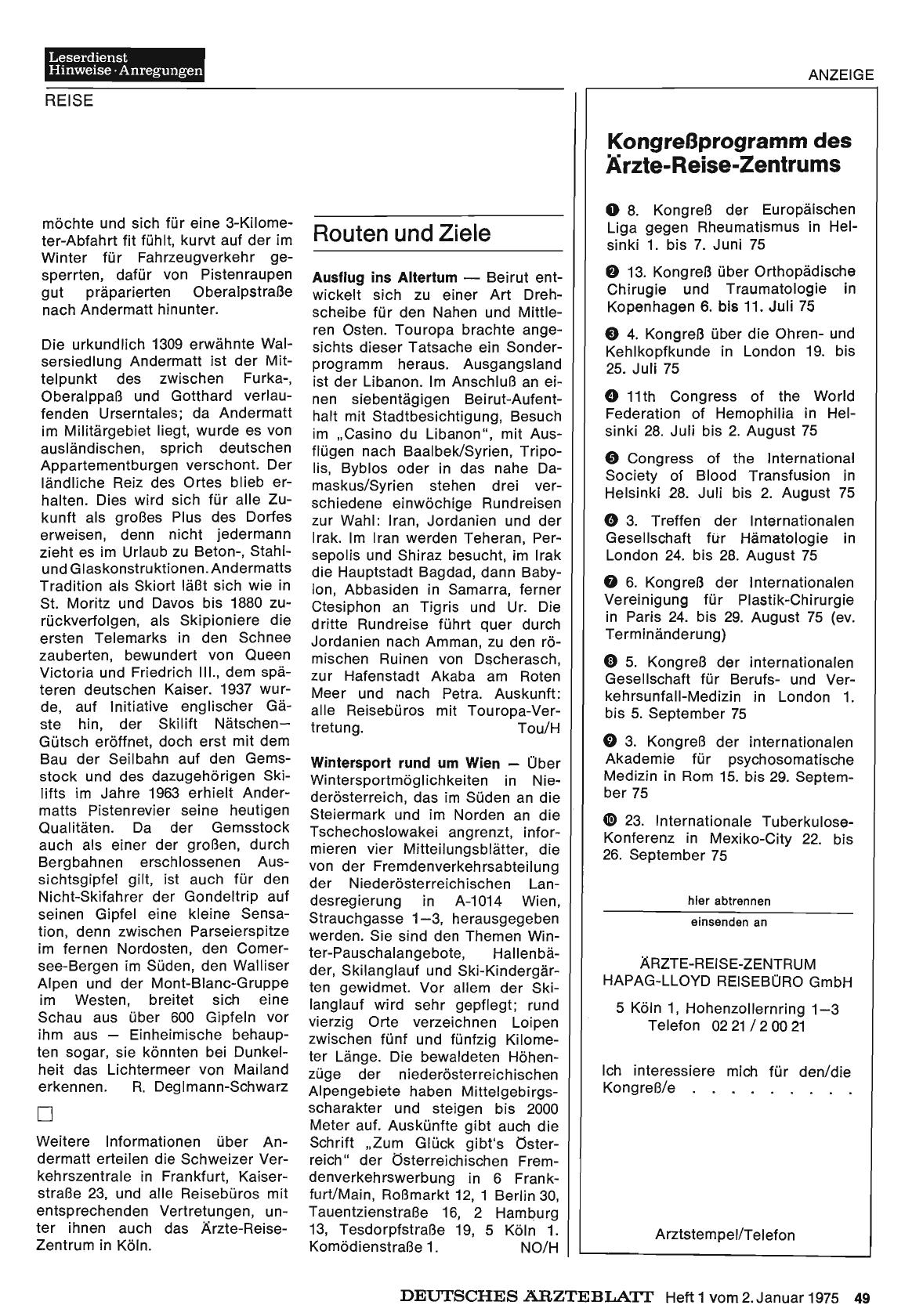Vorschauseite 1: Routen und Ziele