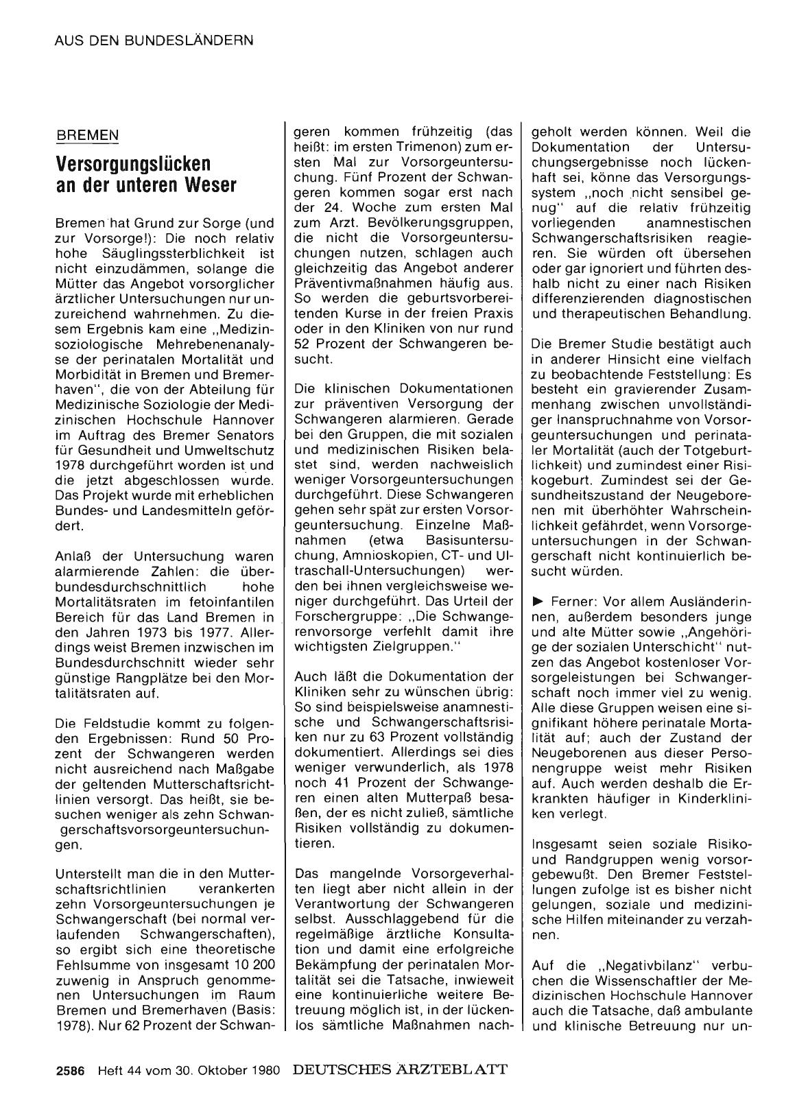 Vorschauseite 1: BREMEN: Versorgungslücken an der unteren Weser