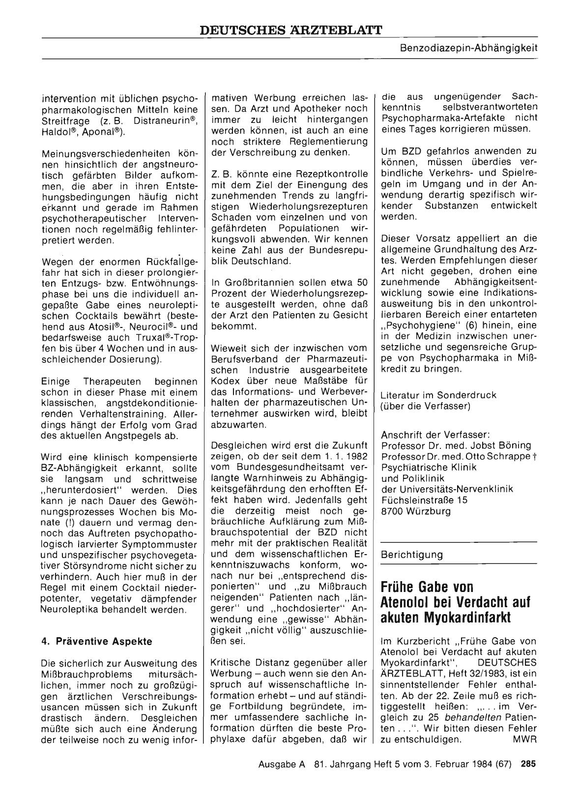 Vorschauseite 1: Frühe Gabe von Atenolol bei Verdacht auf akuten Myokardinfarkt