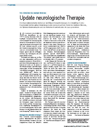 Vorschauseite 1: Von Alzheimer bis Multiple Sklerose: Update neurologische Therapie