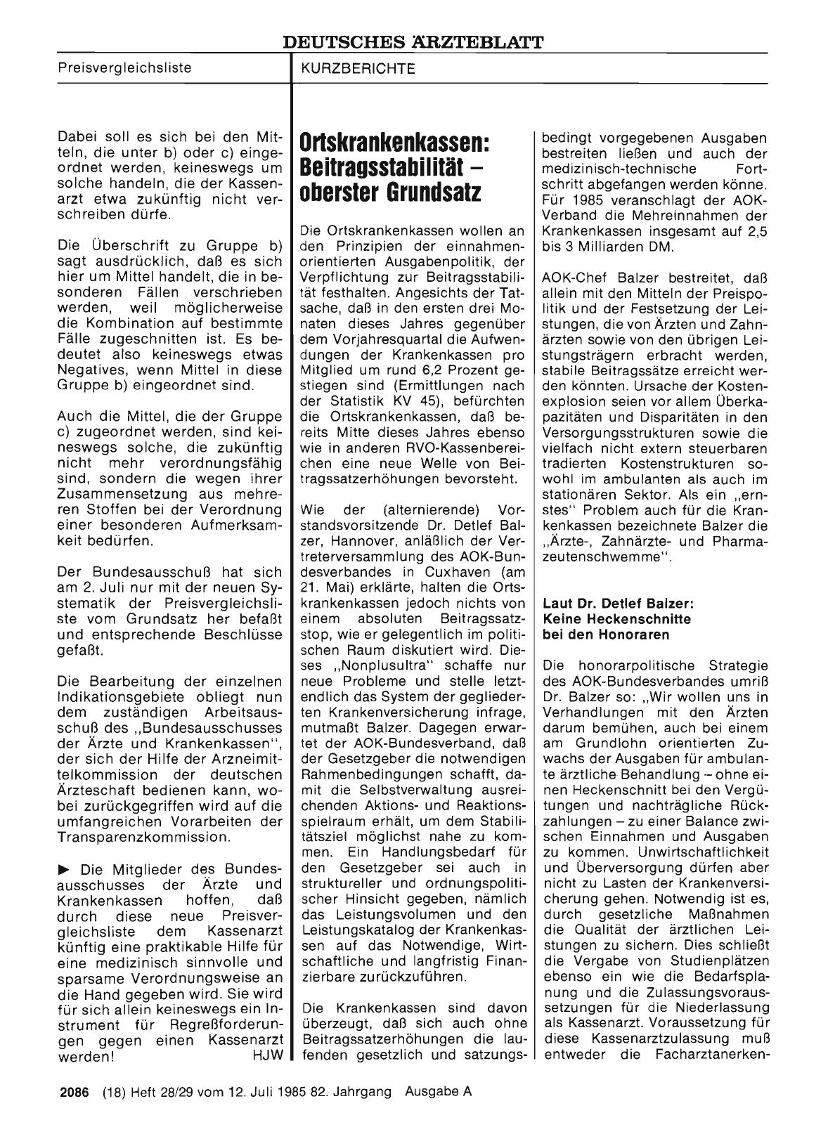 Vorschauseite 1: Ortskrankenkassen: Beitragsstabilität - oberster Grundsatz