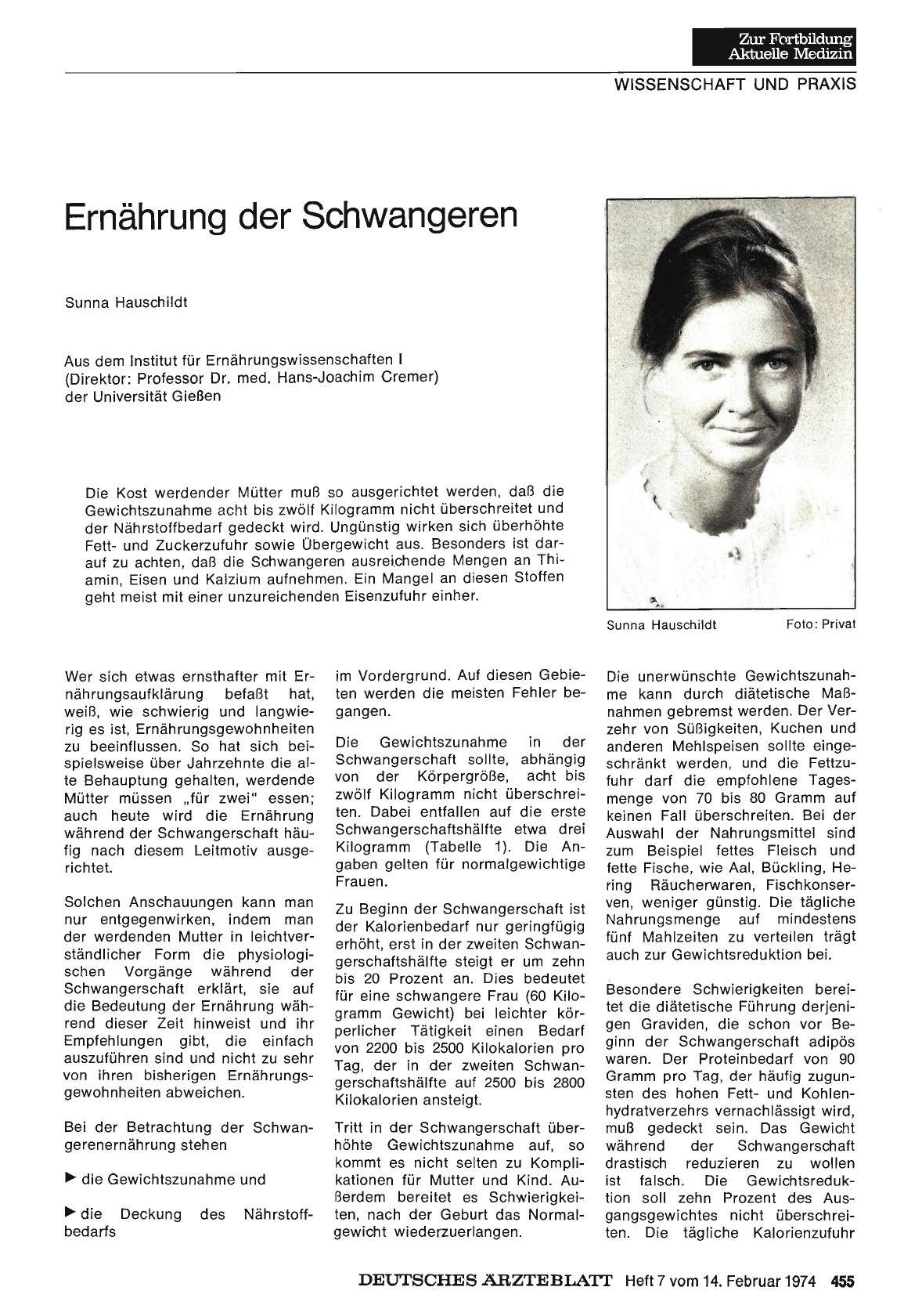 Vorschauseite 1: Ernährung der Schwangeren