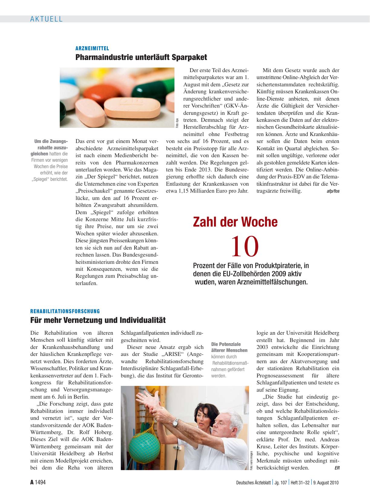 Vorschauseite 1: Zahl der Woche 10