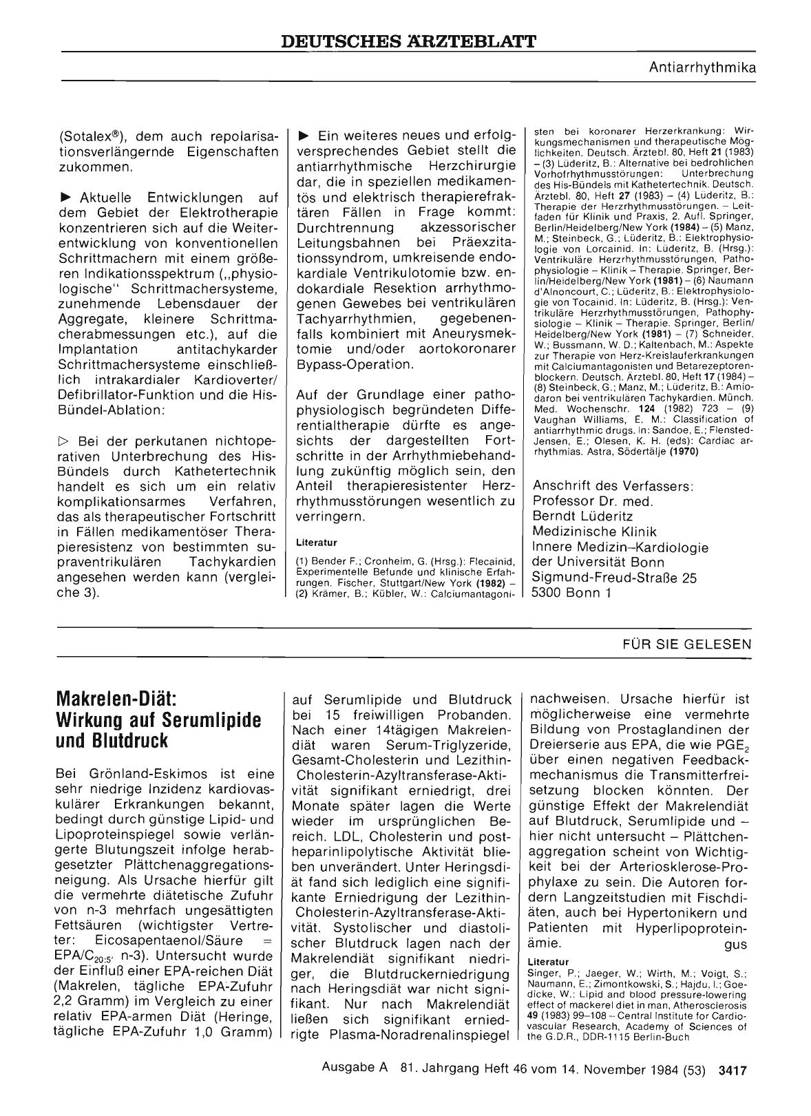 Vorschauseite 1: Makrelen-Diät: Wirkung auf Serumlipide und Blutdruck