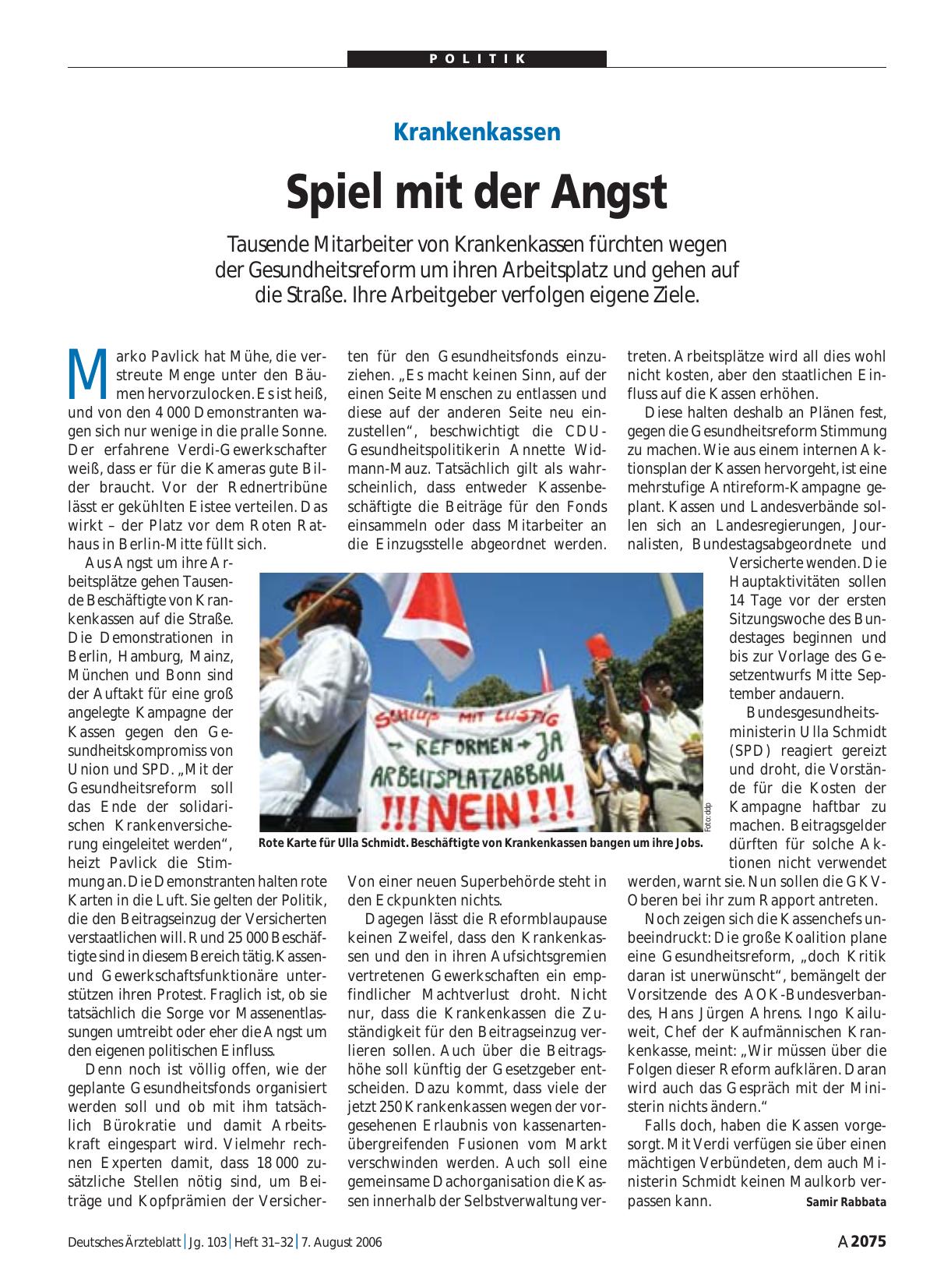 Vorschauseite 1: Krankenkassen: Spiel mit der Angst