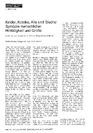 Vorschauseite 1: Kinder, Kranke, Alte und Sieche: Symbole menschlicher Hinfälligkeit und Größe