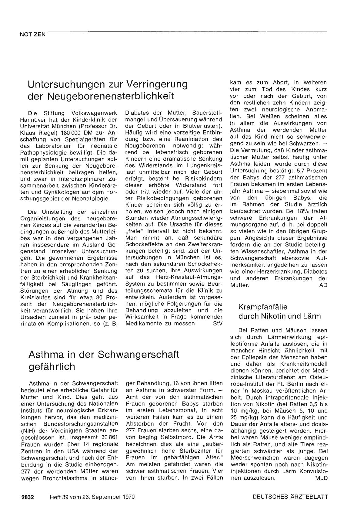 Vorschauseite 1: Krampfanfälle durch Nikotin und Lärm