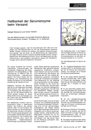 Vorschauseite 1: Haltbarkeit der Serumenzyme beim Versand