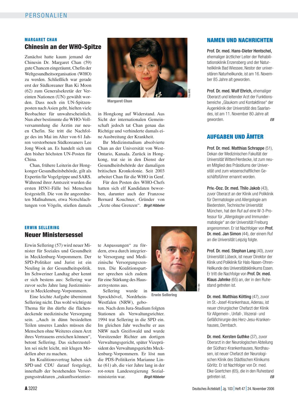 Vorschauseite 1: Namen und Nachrichten