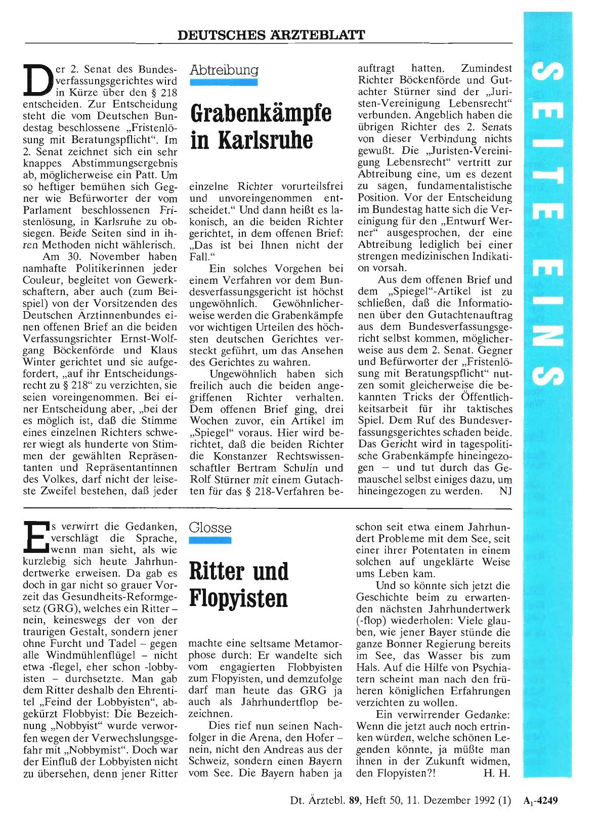 Vorschauseite 1: Abtreibung: Grabenkämpfe in Karlsruhe