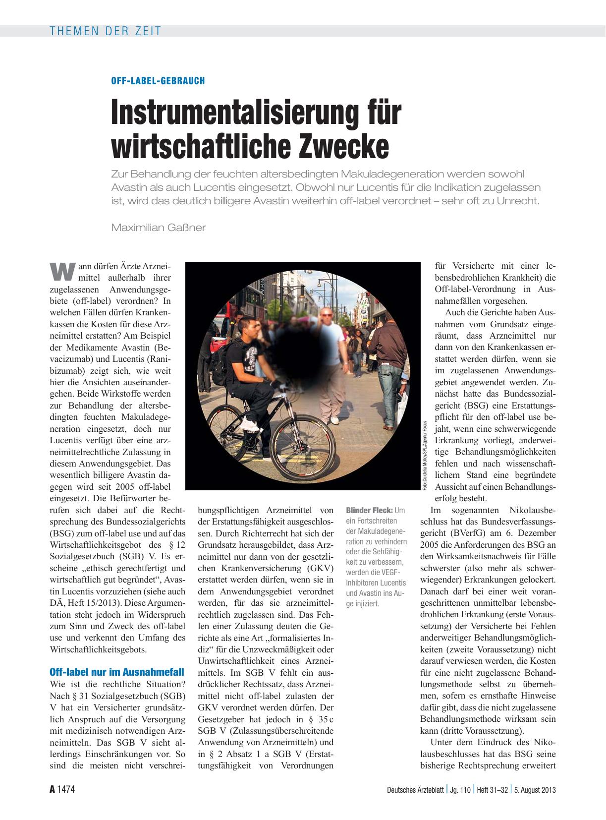 Vorschauseite 1: Off-label-Gebrauch: Instrumentalisierung für wirtschaftliche Zwecke