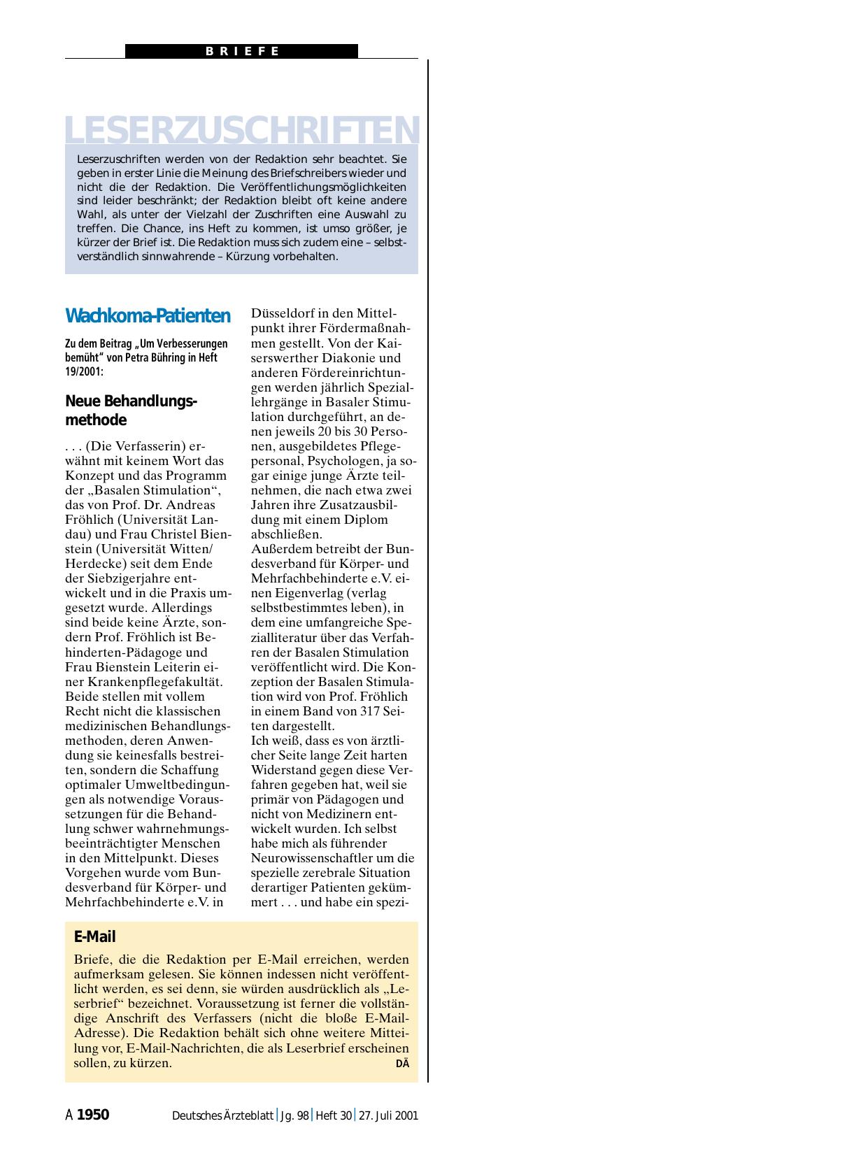 Vorschauseite 1: Wachkoma-Patienten: Neue Behandlungsmethode