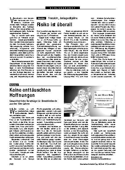 Vorschauseite 1: Keine enttäuschten Hoffnungen: Gesundheitliche Ratschläge für Eheschließende aus den 50er-Jahren