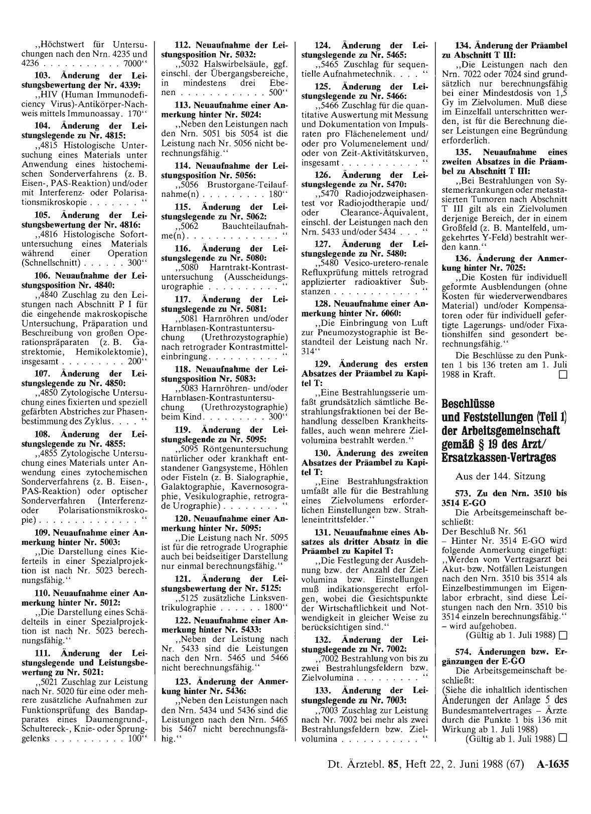 Vorschauseite 1: Beschlüsse und Feststellungen (Teil 1) der Arbeitsgemeinschaft gemäß § 19 des Arzt/Ersatzkassen-Vertrages
