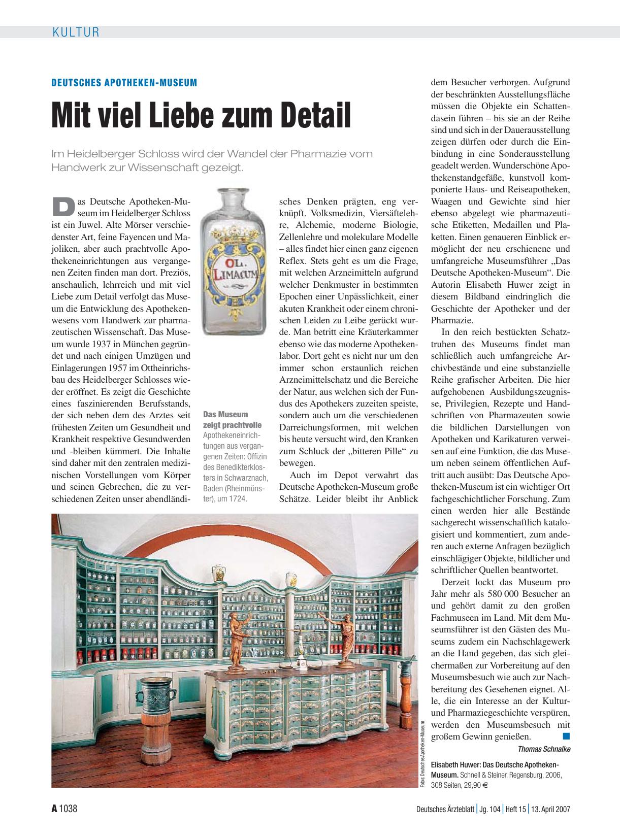 Vorschauseite 1: Deutsches Apotheken-Museum: Mit viel Liebe zum Detail