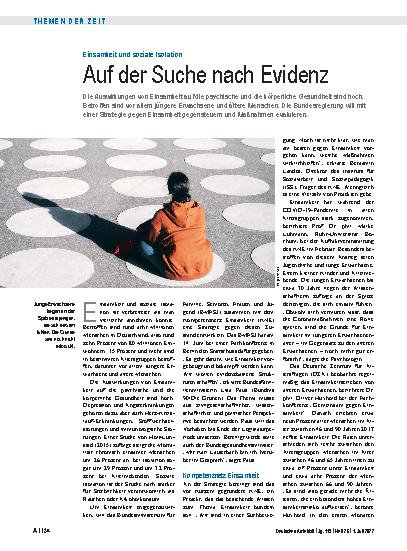 Vorschauseite 1: Einsamkeit und soziale Isolation: Auf der Suche nach Evidenz