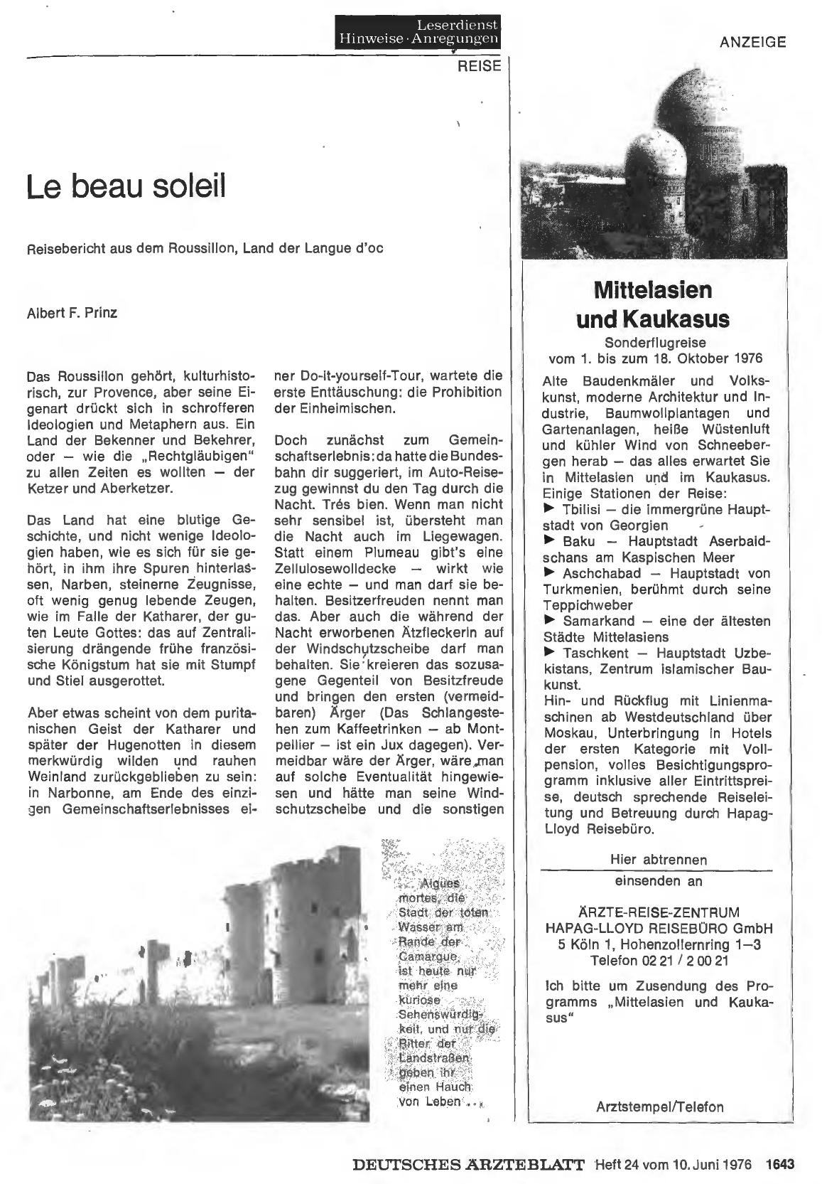 Vorschauseite 1: Le beau soleil: Reisebericht aus dem Roussillon, Land der Langue d'oc